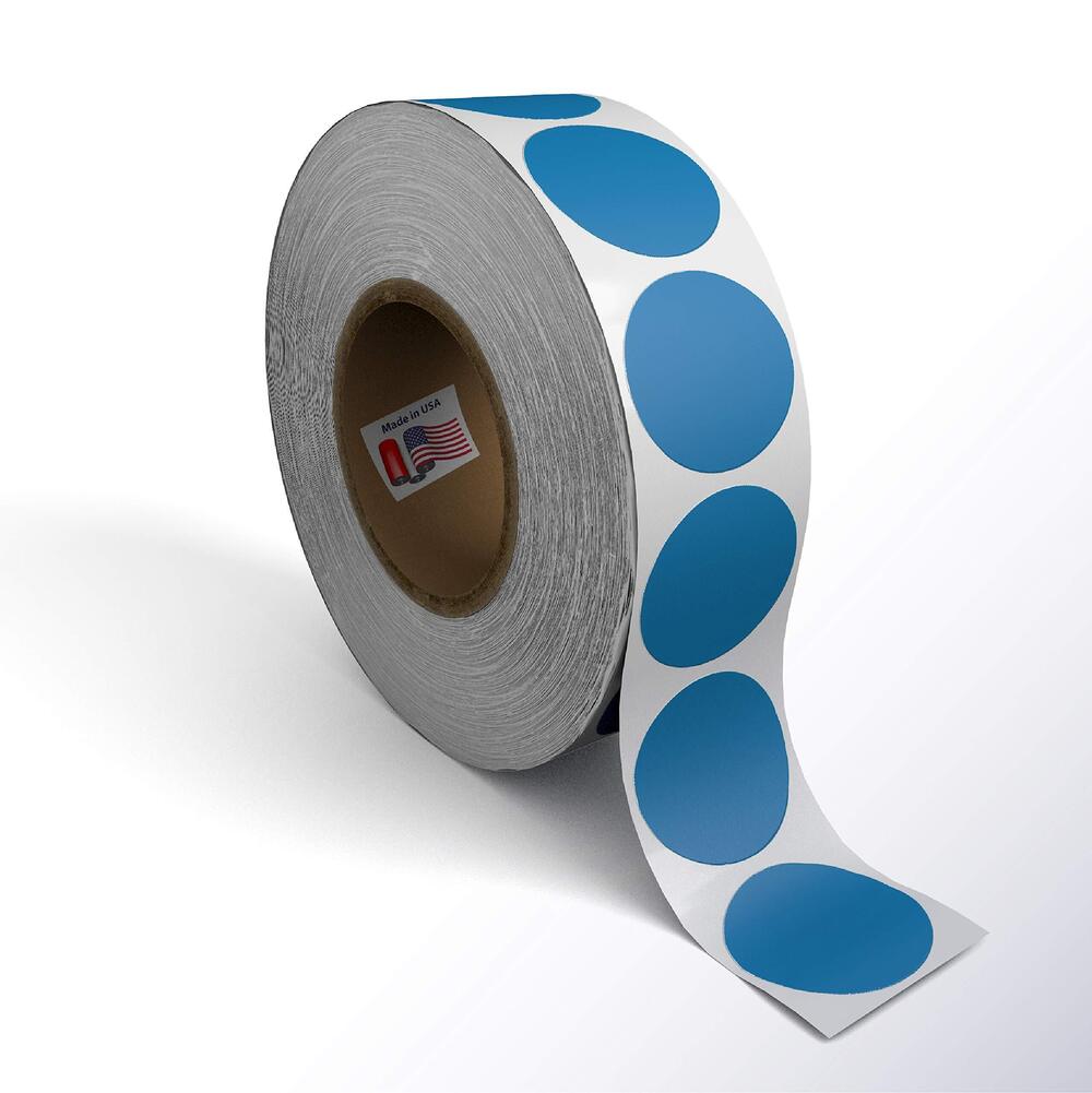 2200 Color Coding Circle Dot Sticker Labels on a roll Blue, 2 INCH 500